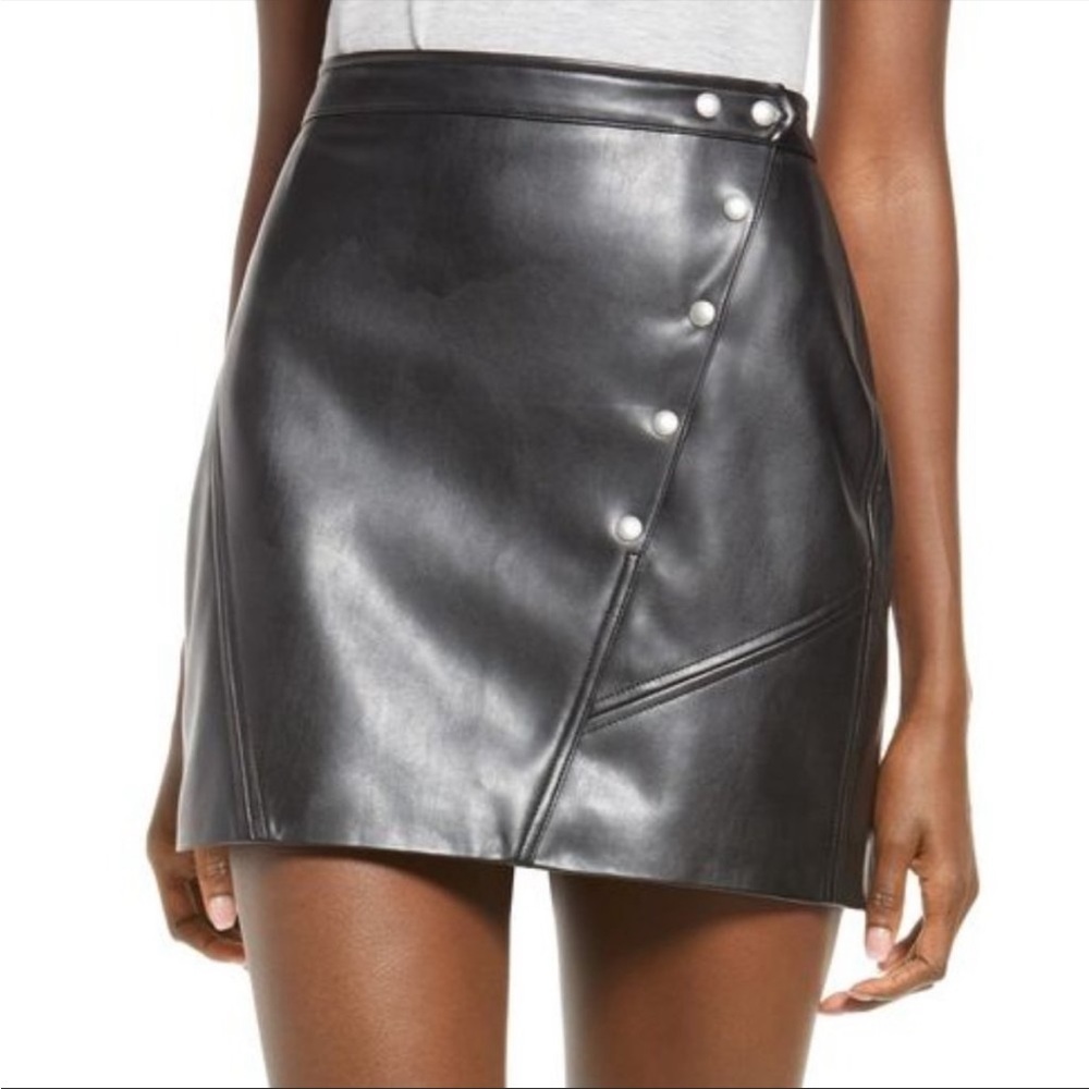 Blank NYC Leather Mini Skirt